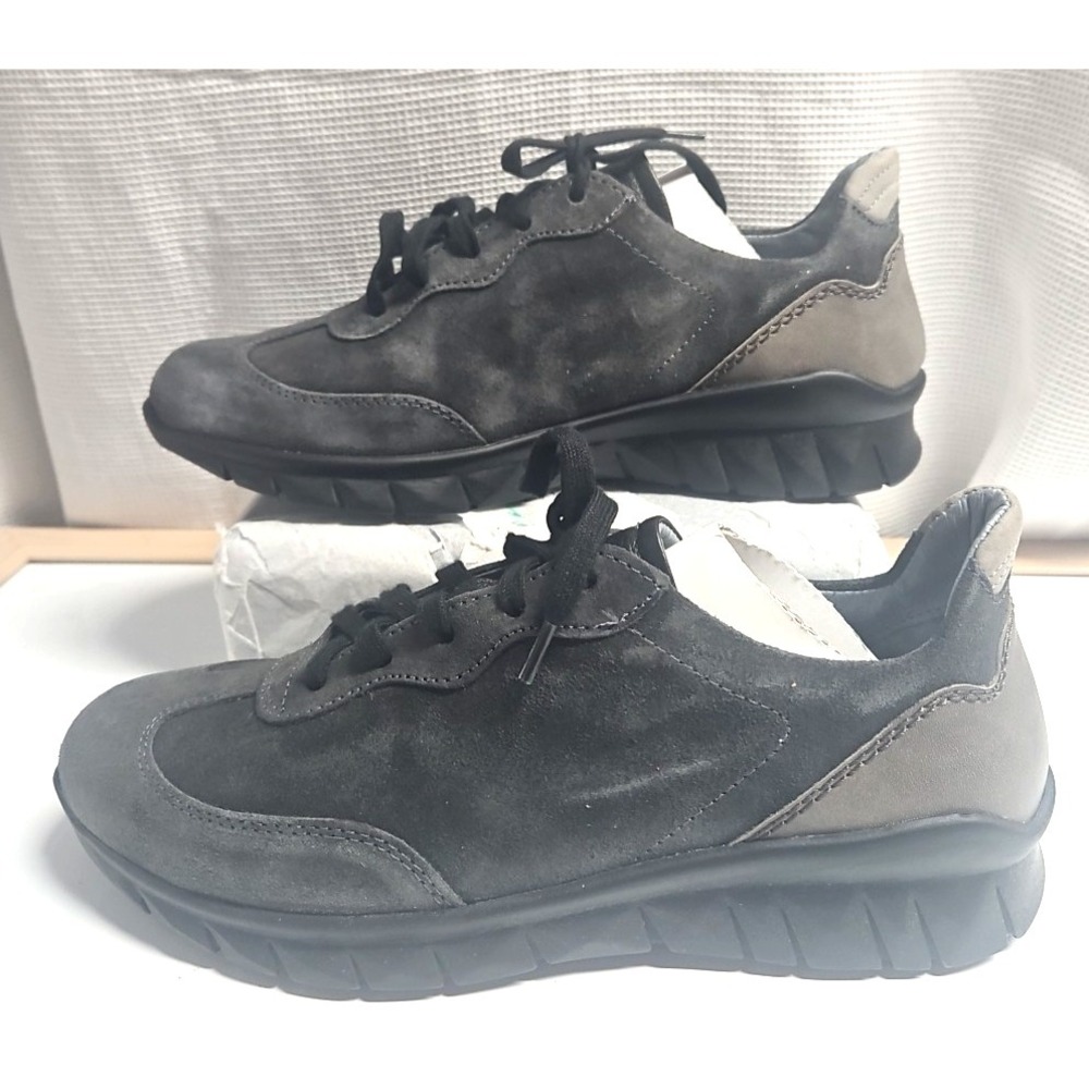 NAOT Footwear Women's Shoe‎ Infinity Oily Midnight Suede Combo 40/9M gray+ black